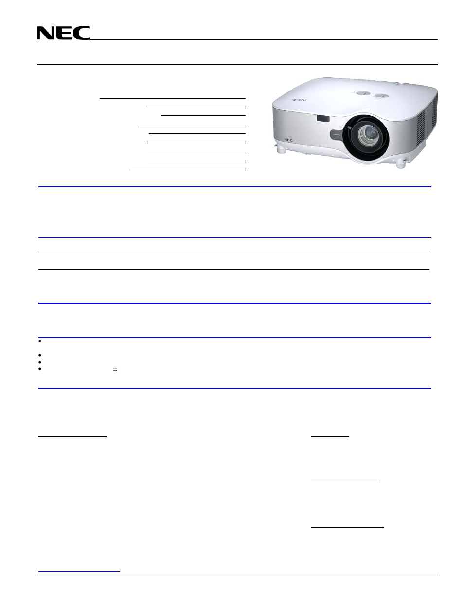 NEC NP1000 User Manual | 9 pages