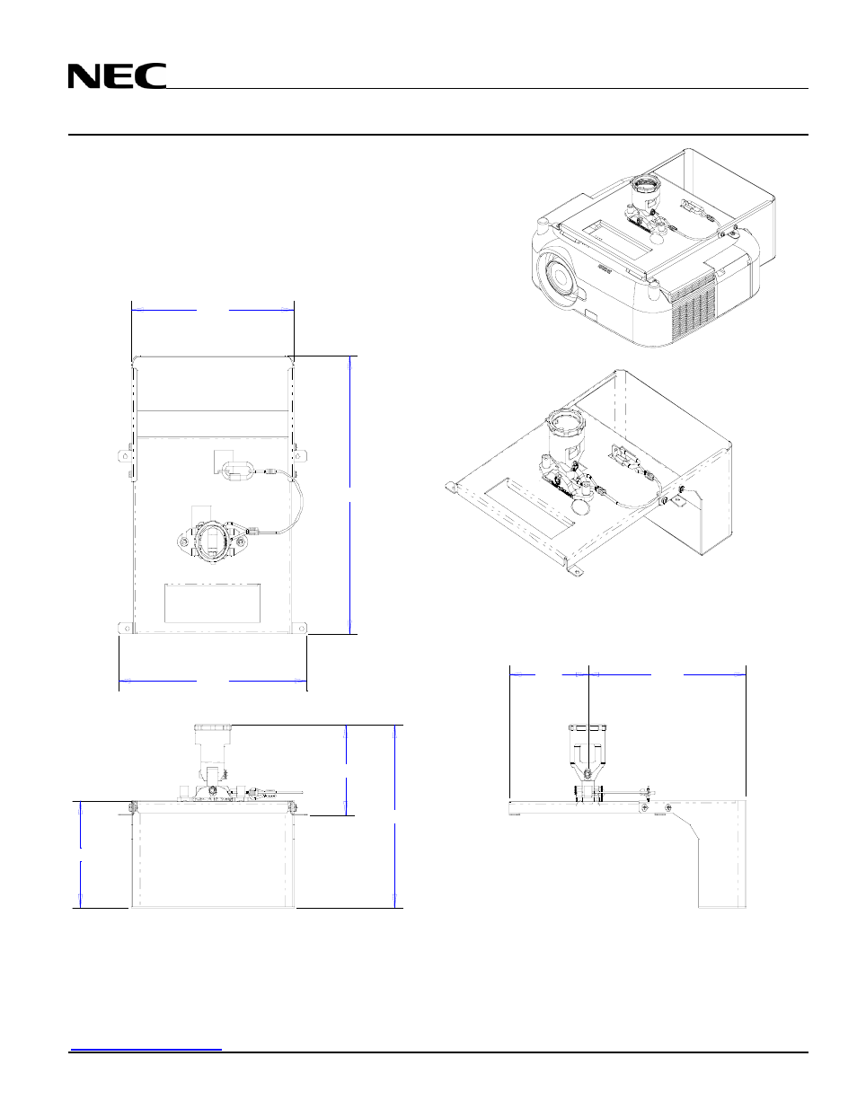 Pole ceiling mount with input cover | NEC NP1000 User Manual | Page 7 / 9