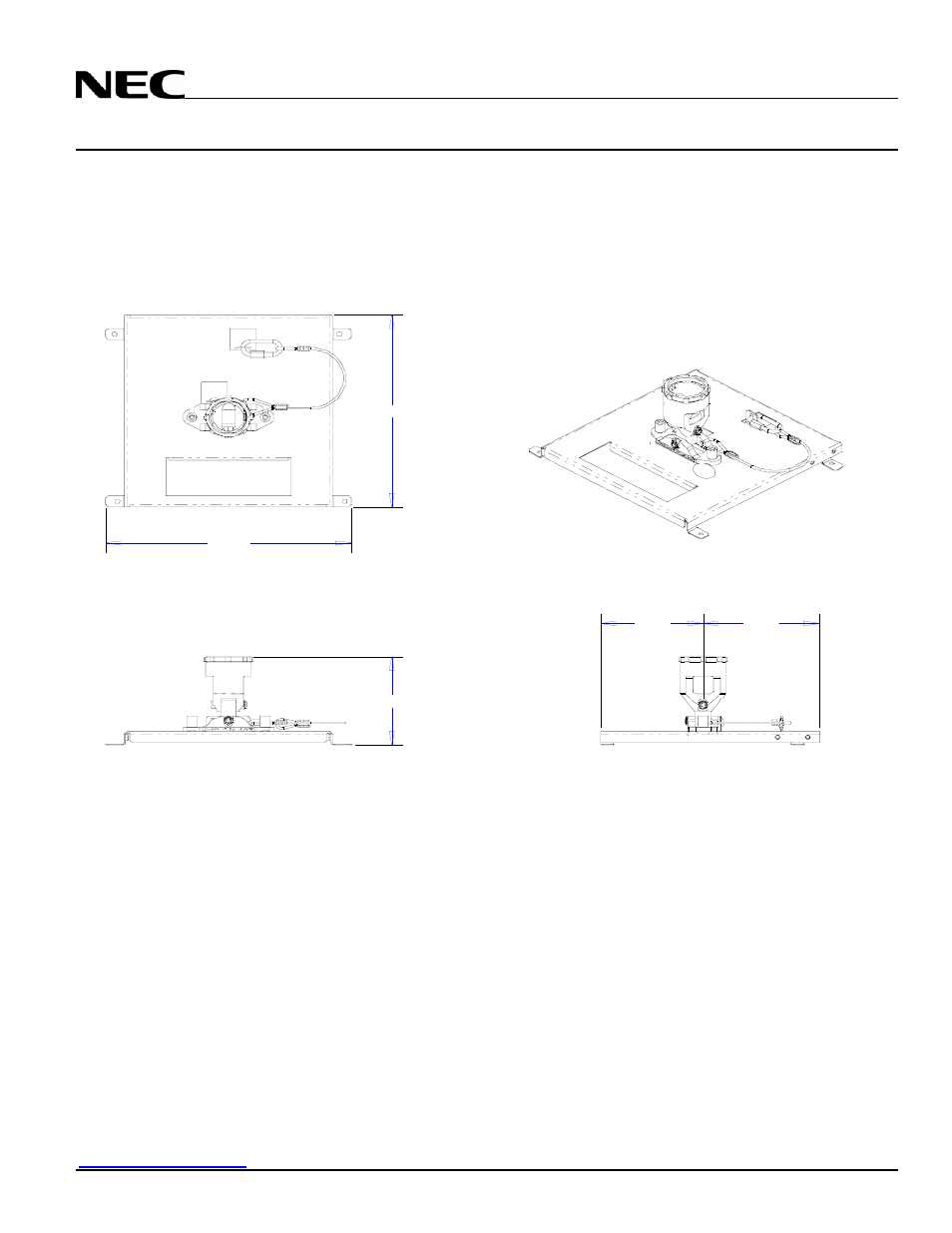 Pole mount w/o i/o cover, Nec solutions (america), inc, Desktop and ceiling mount | NEC NP1000 User Manual | Page 8 / 9