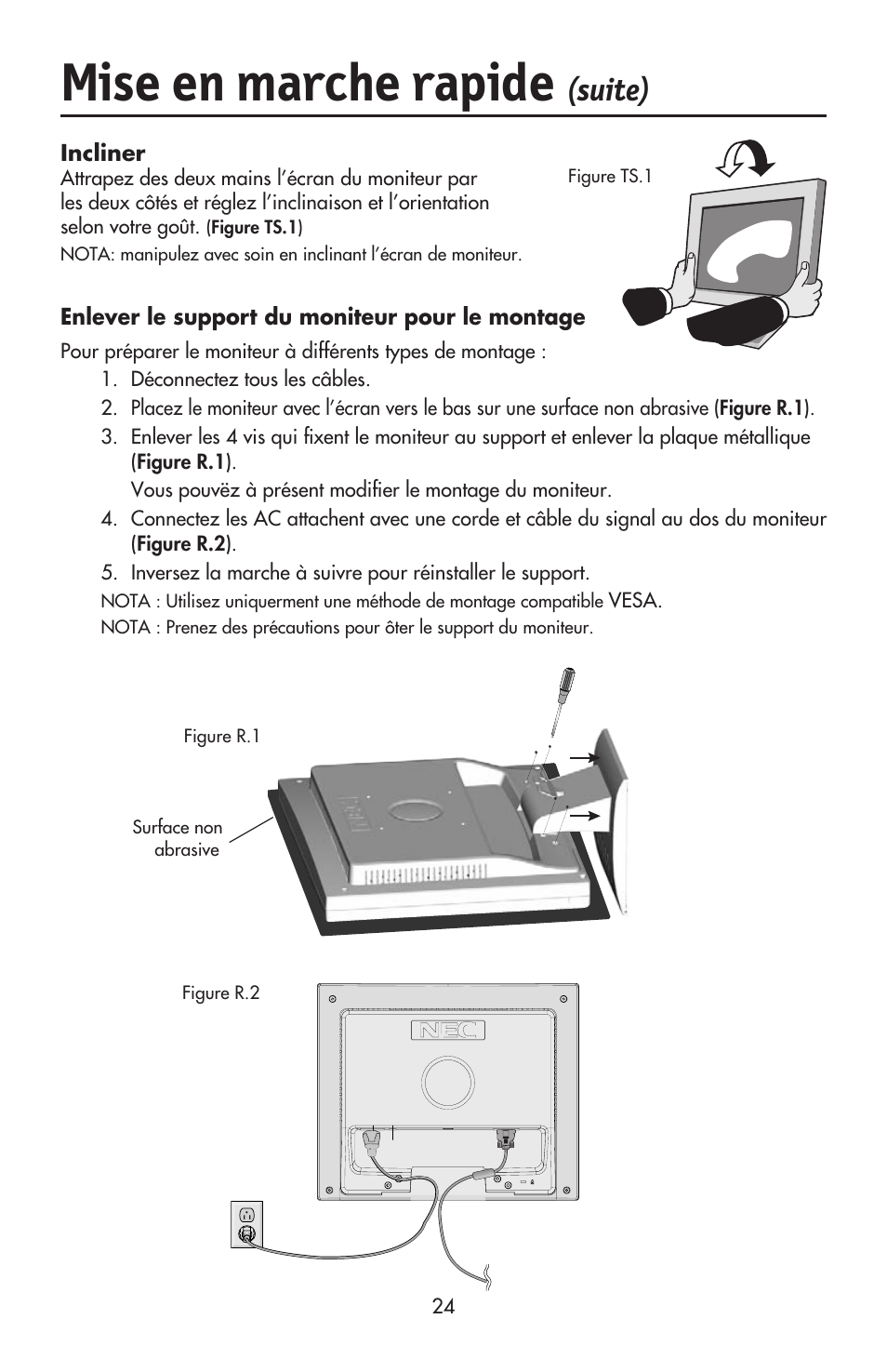 Mise en marche rapide, Suite) | NEC ACCUSYNC LCD52V User Manual | Page 26 / 66