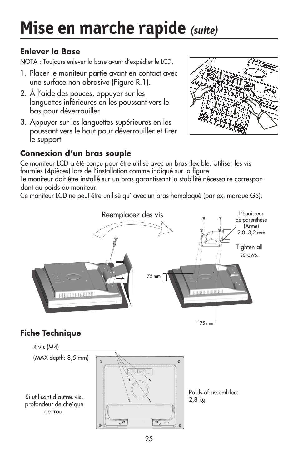 Mise en marche rapide, Suite) | NEC ACCUSYNC LCD52V User Manual | Page 27 / 66