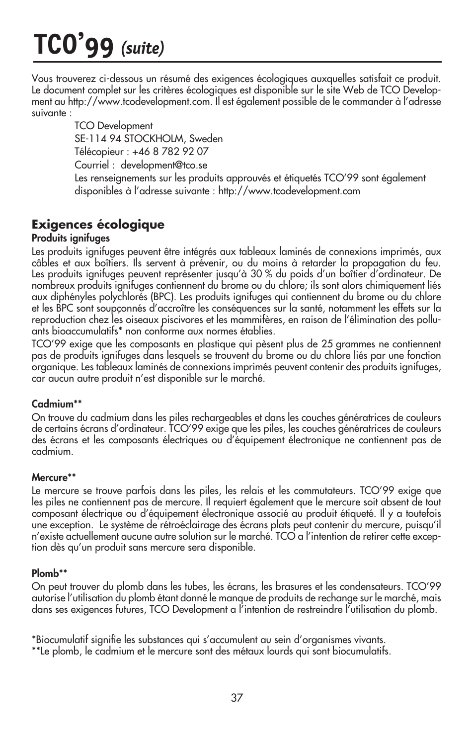 Tco’99, Suite) | NEC ACCUSYNC LCD52V User Manual | Page 39 / 66