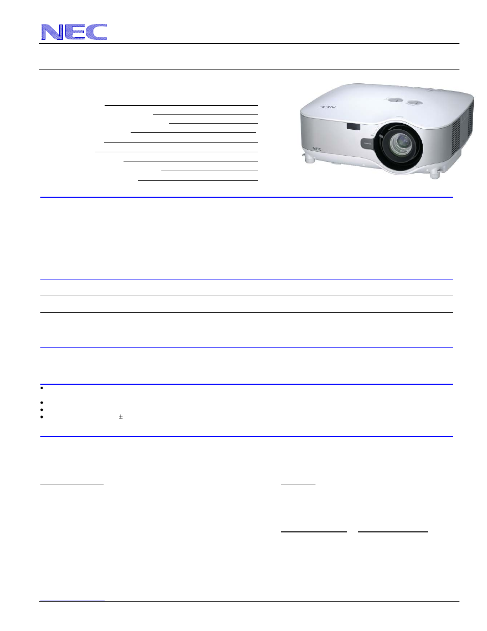 NEC NP3250 User Manual | 9 pages