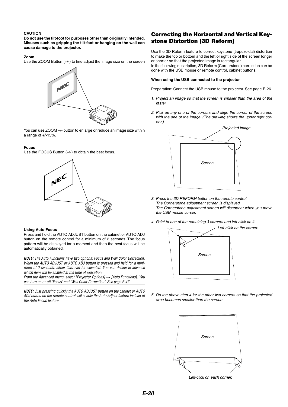 E-20 | NEC MT1065 User Manual | Page 24 / 70