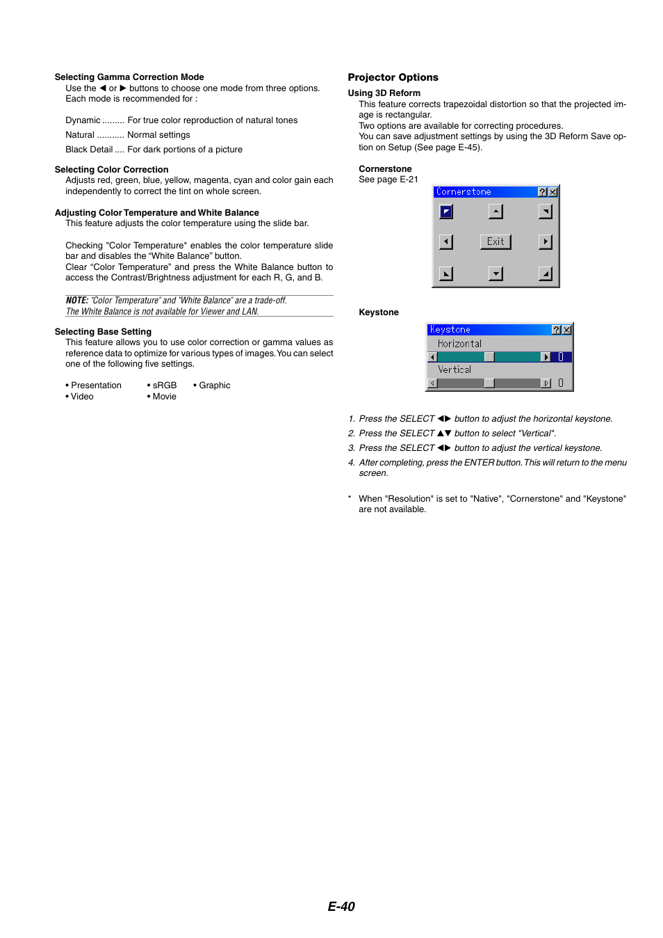 E-40 | NEC MT1065 User Manual | Page 44 / 70