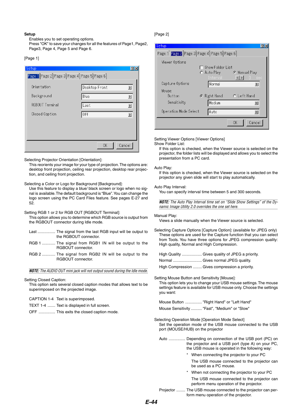 E-44 | NEC MT1065 User Manual | Page 48 / 70