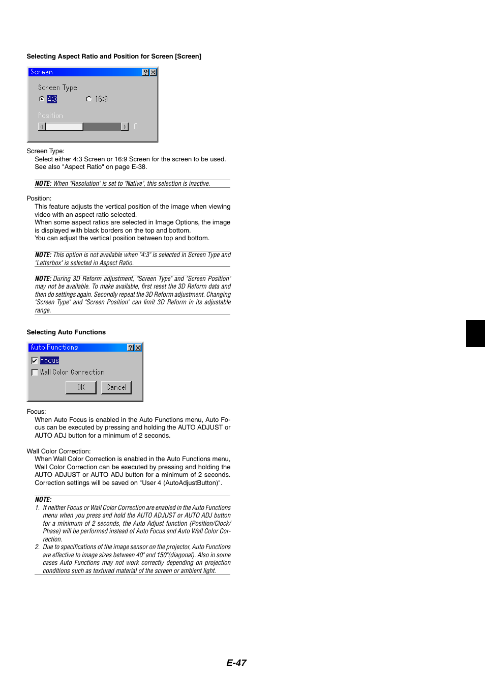 E-47 | NEC MT1065 User Manual | Page 51 / 70