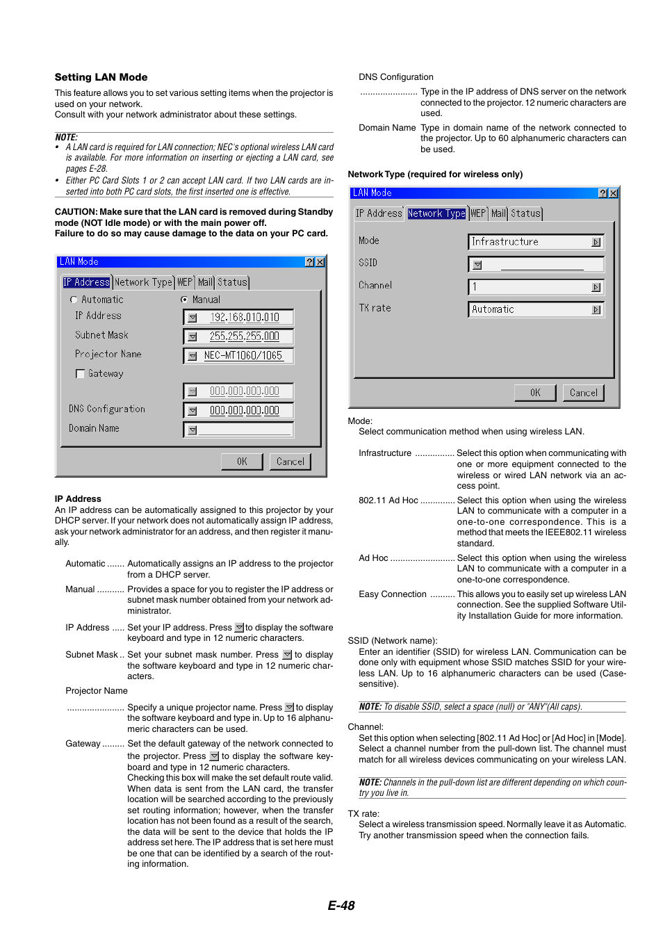 E-48 | NEC MT1065 User Manual | Page 52 / 70