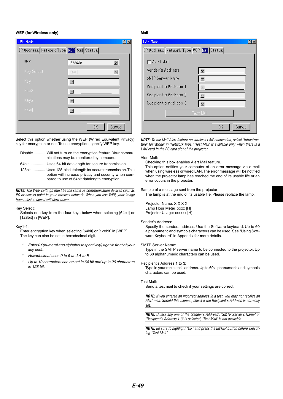 E-49 | NEC MT1065 User Manual | Page 53 / 70
