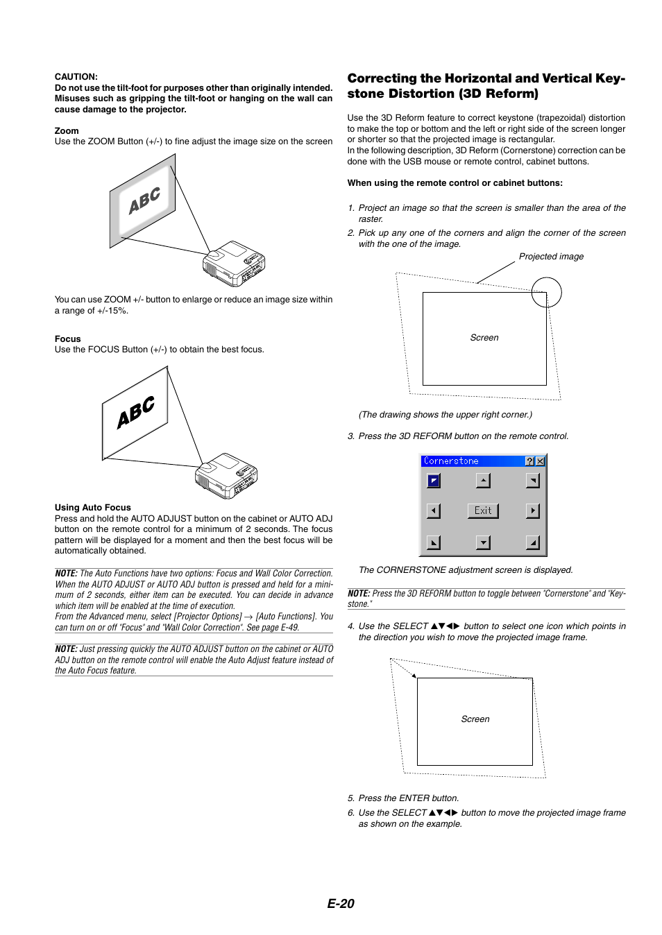 E-20 | NEC MT1075/MT1065 User Manual | Page 20 / 69