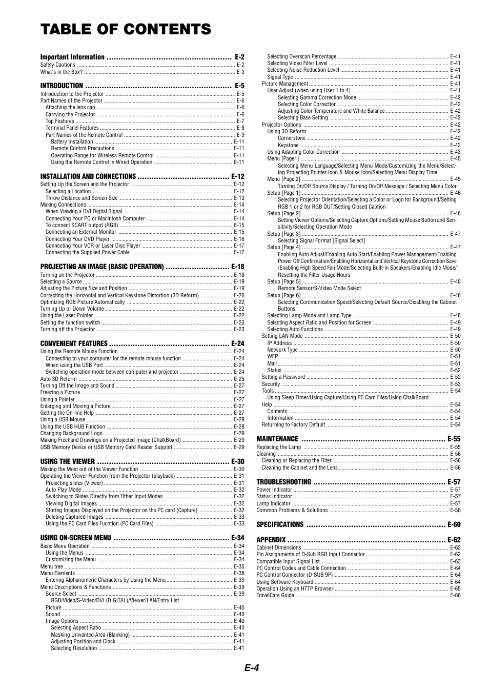 NEC MT1075/MT1065 User Manual | Page 4 / 69