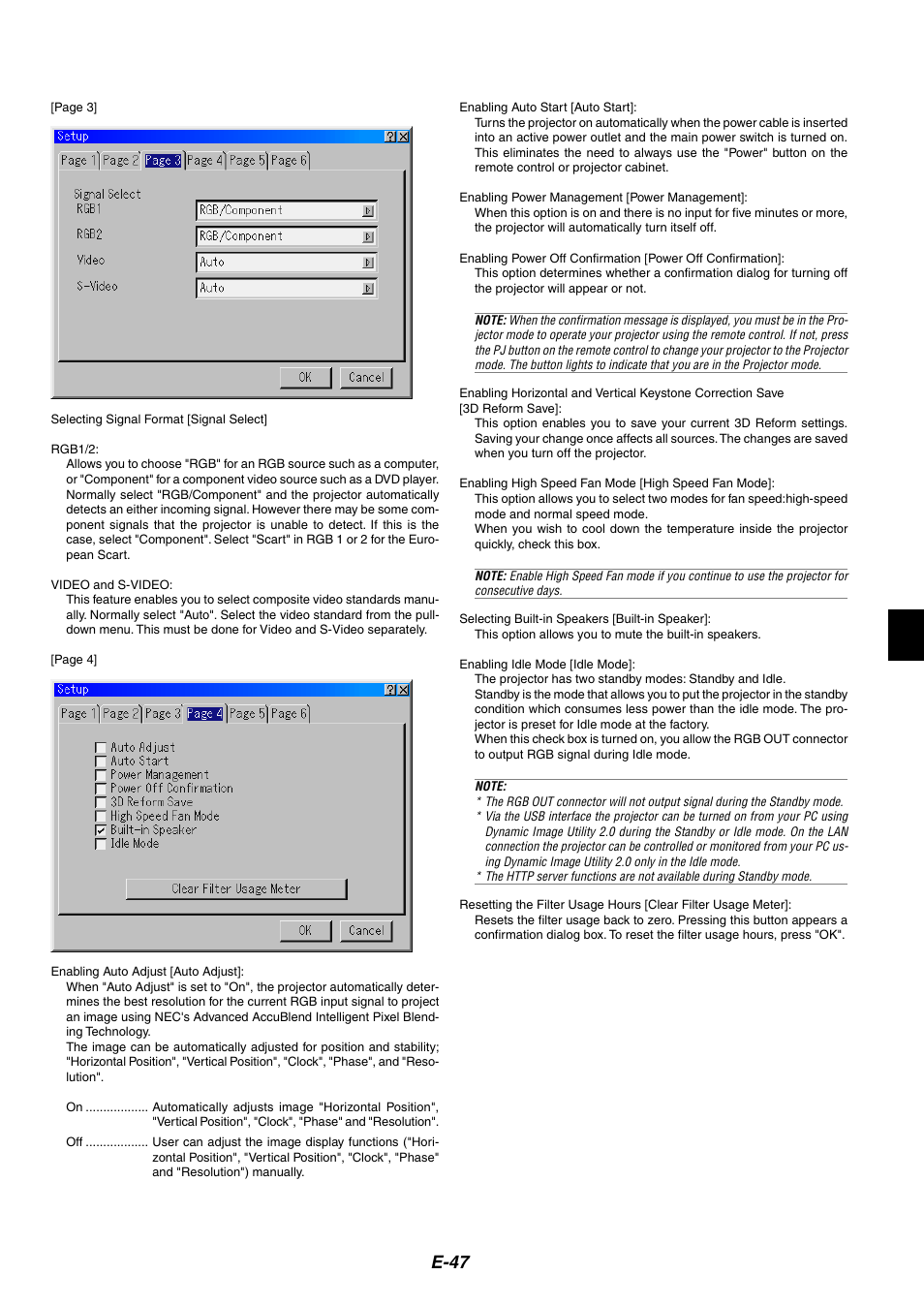 E-47 | NEC MT1075/MT1065 User Manual | Page 47 / 69