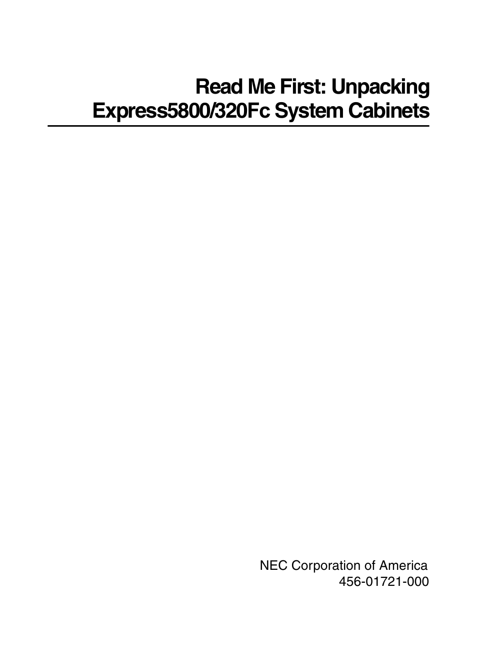 NEC Express 456-01721-000 User Manual | 26 pages