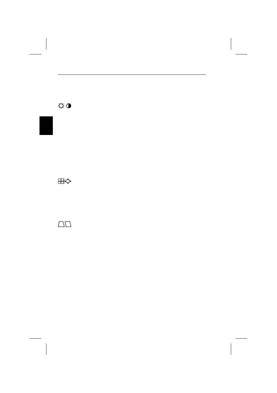 Brightness/contrast control, Size and position, Geometry controls | NEC XV17+ User Manual | Page 17 / 105