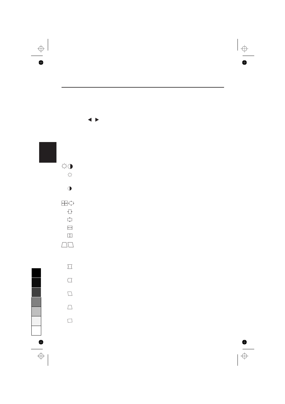 Bedientasten, Ab helligkeits-/kontrasteinstellung, De größe und position | Pq geometrie menü | NEC A700 Plus User Manual | Page 20 / 76