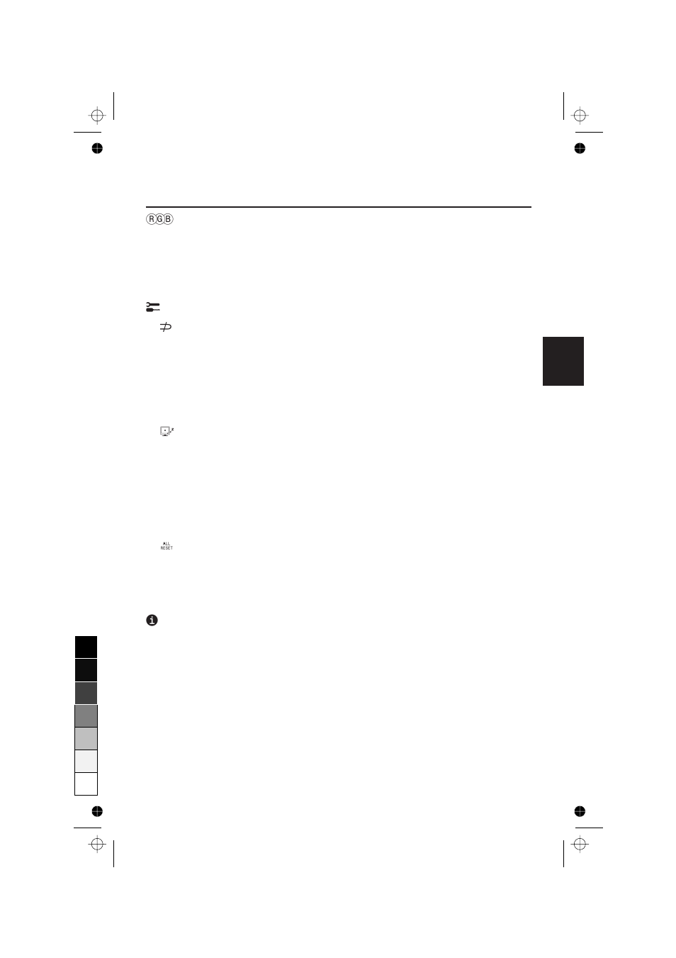 X color control, Hilfsfunktionen, Z information | NEC A700 Plus User Manual | Page 21 / 76