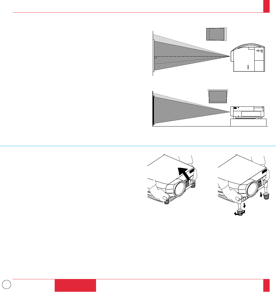 Using a tabletop or cart | NEC MT1035 User Manual | Page 18 / 53