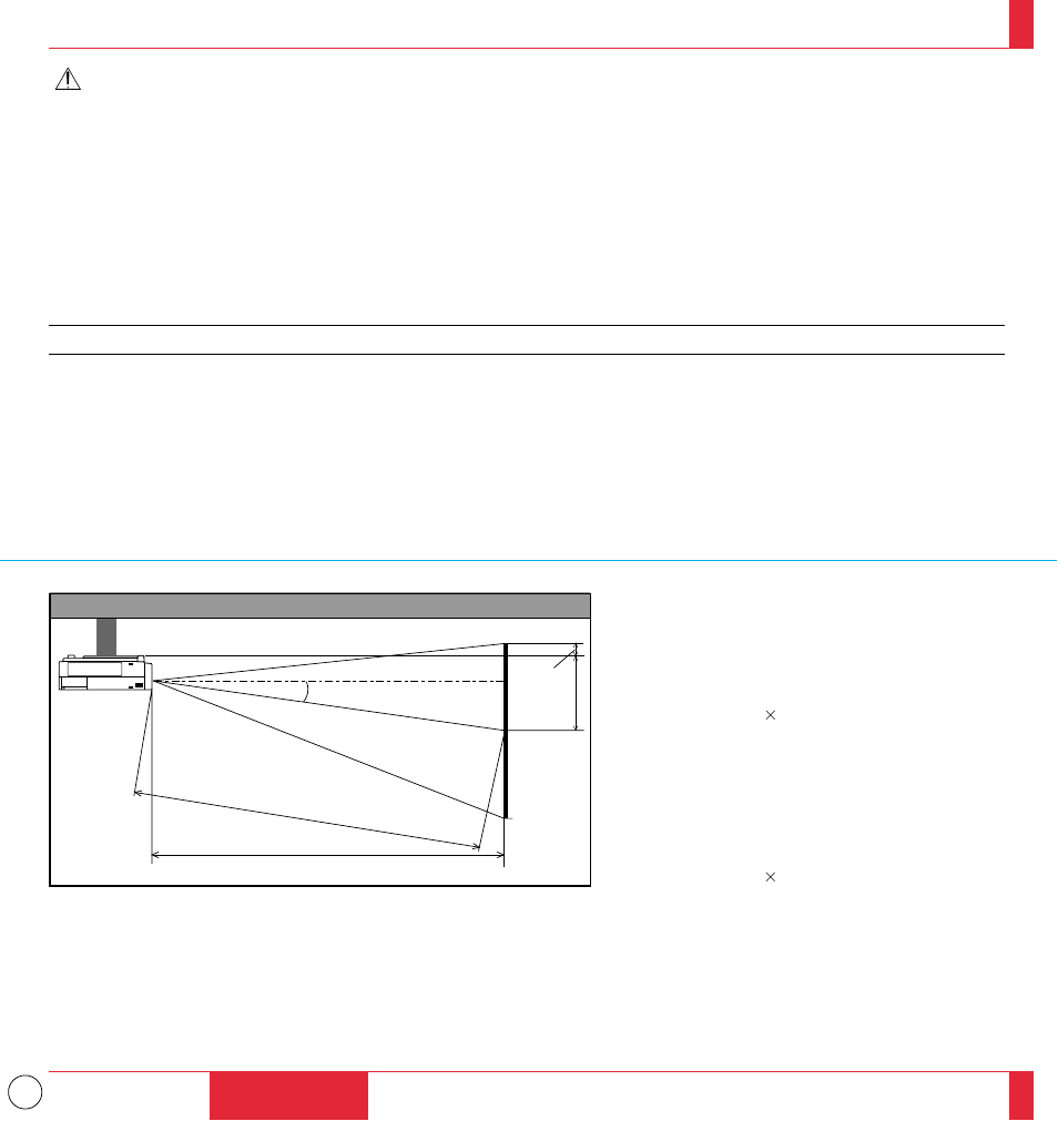 Warning, Ceiling installation | NEC MT1035 User Manual | Page 21 / 53