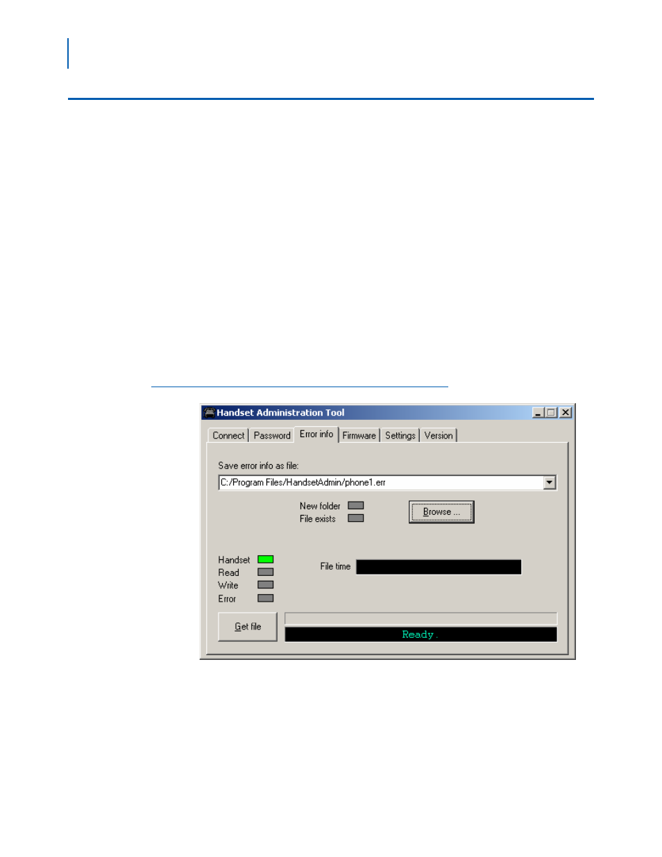 Error information, Error information -6, Error information tab screen -6 | NEC MH160 User Manual | Page 28 / 46