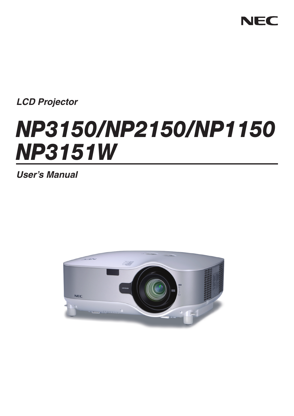 NEC NP3151W User Manual | 172 pages