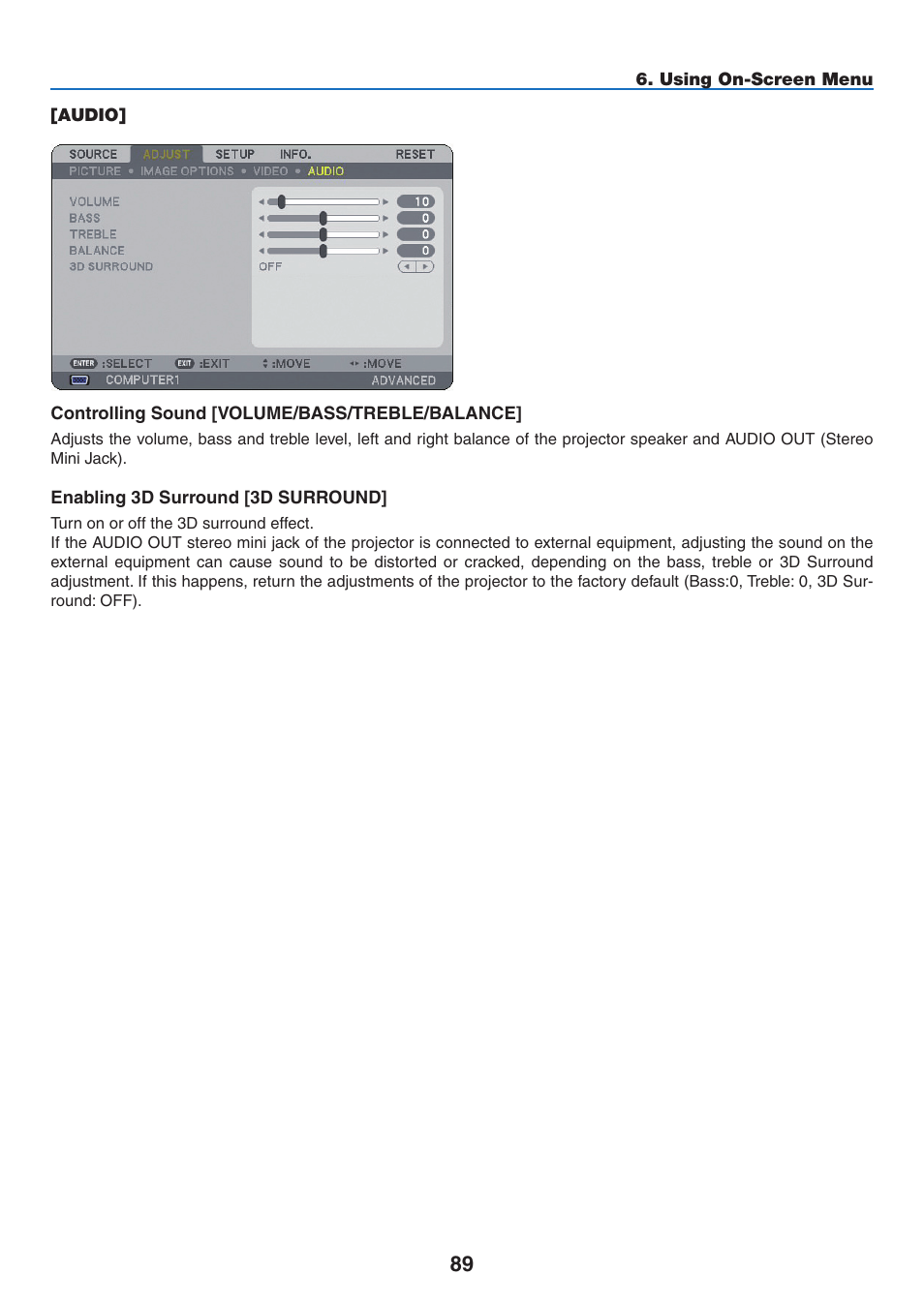 Audio | NEC NP3151W User Manual | Page 103 / 172