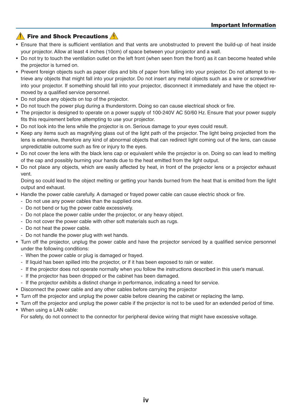 NEC NP3151W User Manual | Page 6 / 172