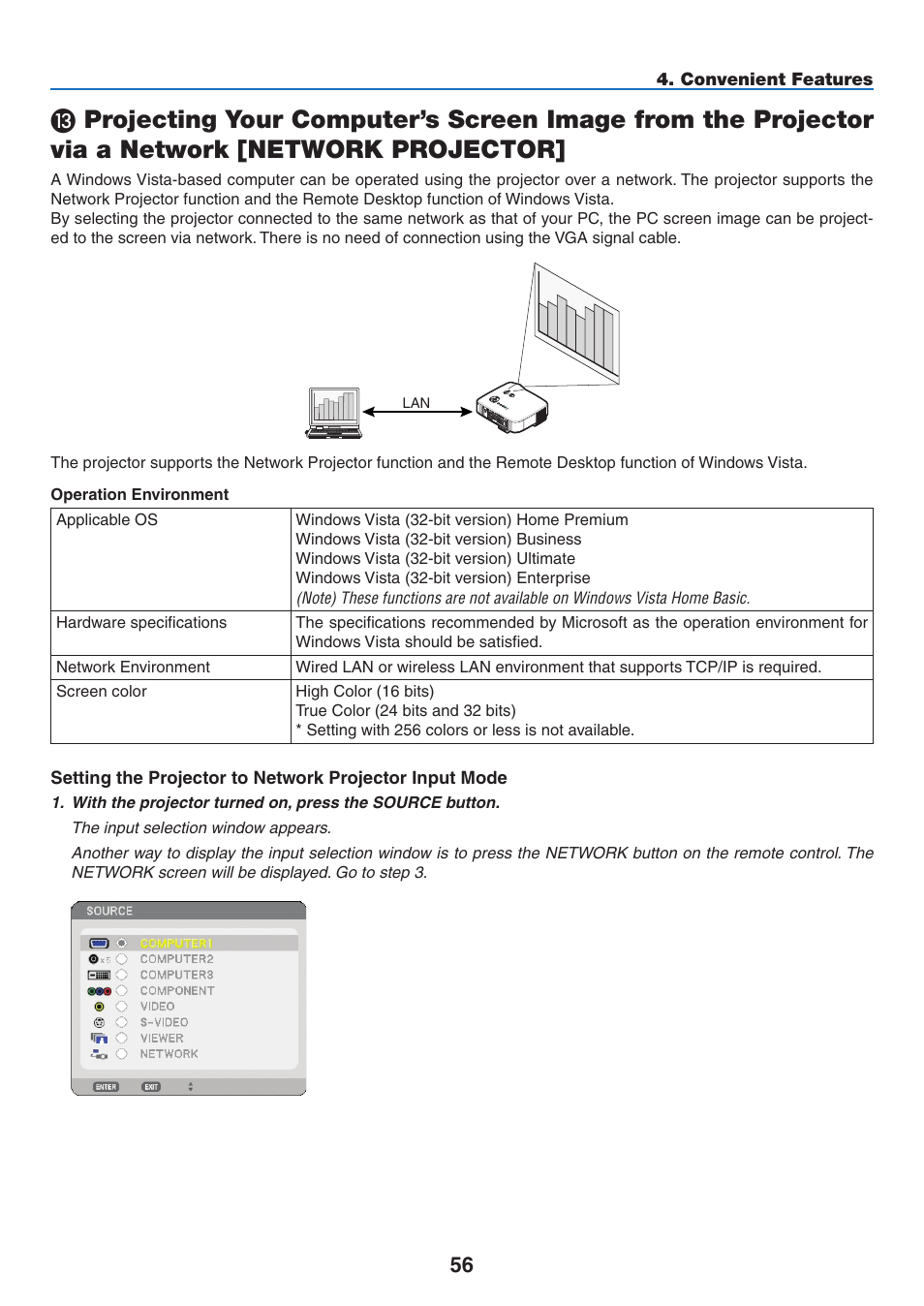 Network projector | NEC NP3151W User Manual | Page 70 / 172