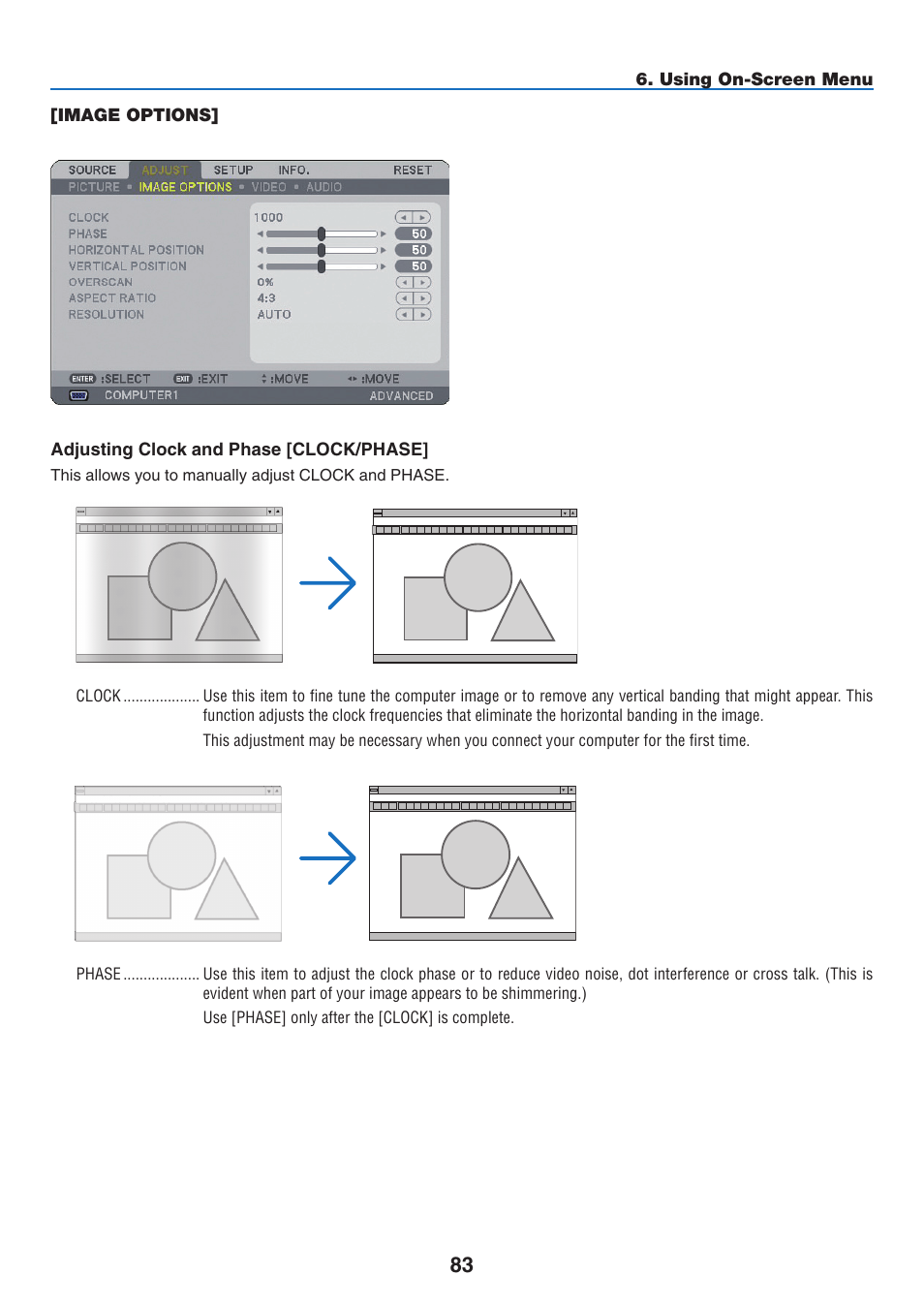 Image options | NEC NP3151W User Manual | Page 97 / 172
