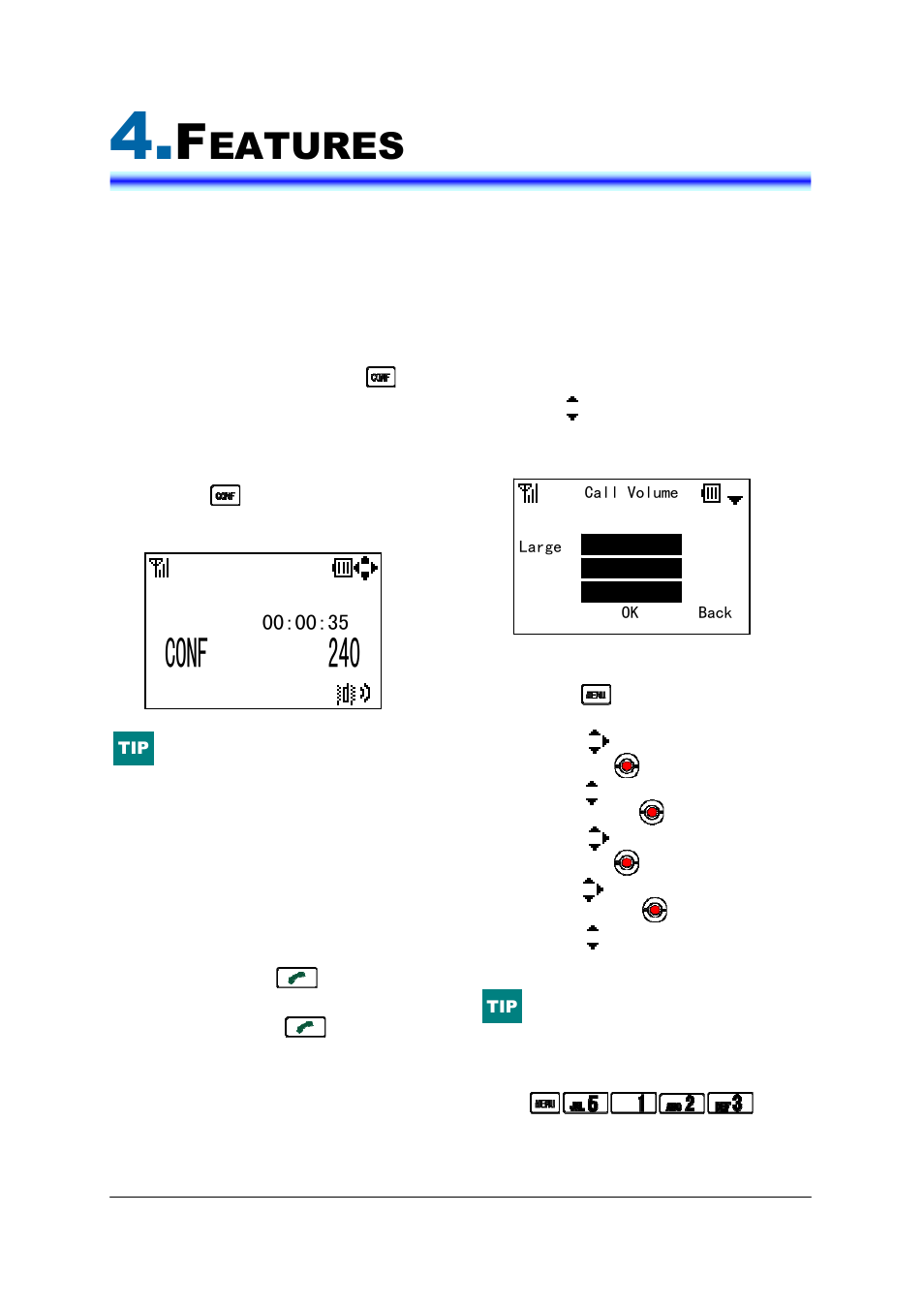 Conf 240, Eatures | NEC IP3AT-8WV(AUSTRALIA) User Manual | Page 33 / 104