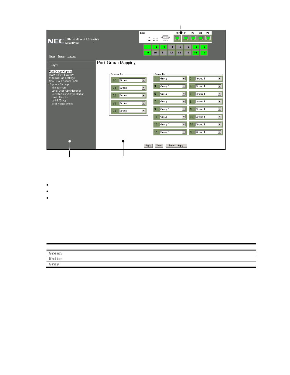 Port status area | NEC N8406-022A User Manual | Page 11 / 90