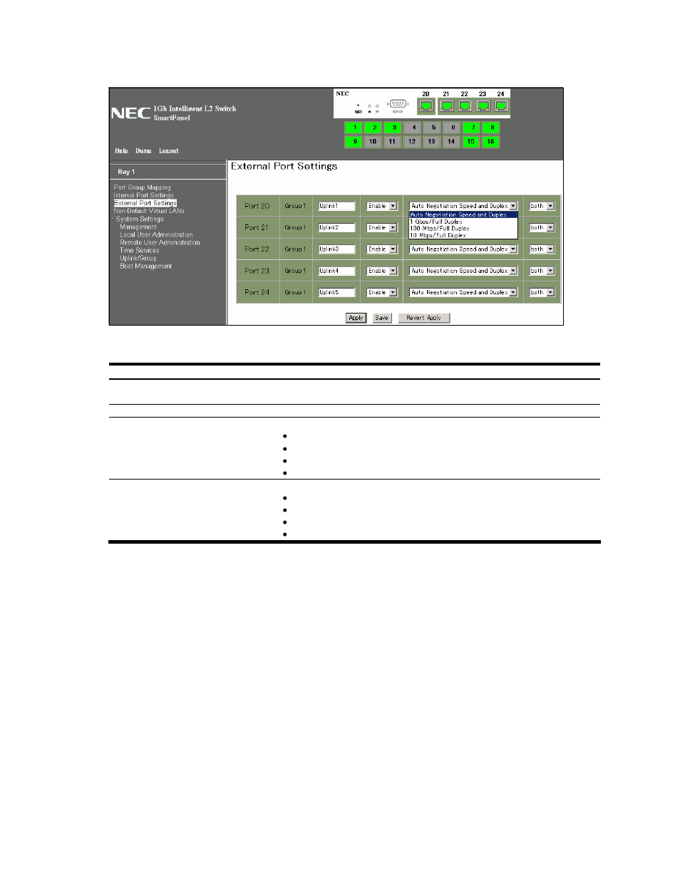 External port settings | NEC N8406-022A User Manual | Page 15 / 90