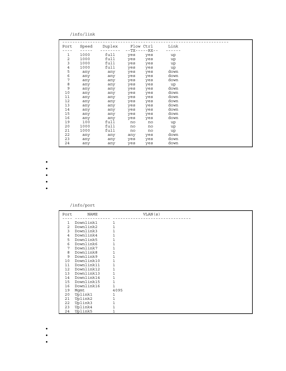 Link status information, Port information | NEC N8406-022A User Manual | Page 44 / 90