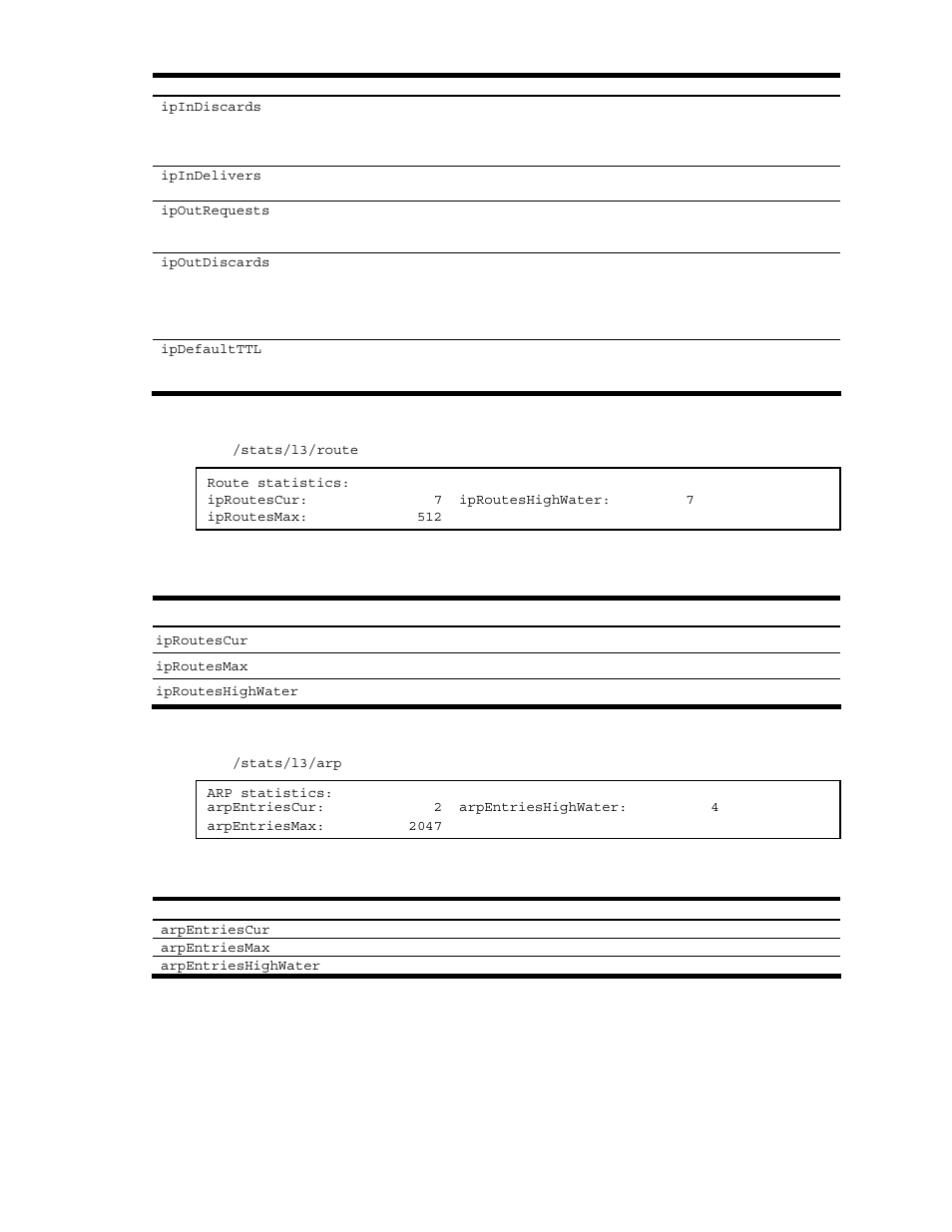 Route statistics, Arp statistics | NEC N8406-022A User Manual | Page 53 / 90