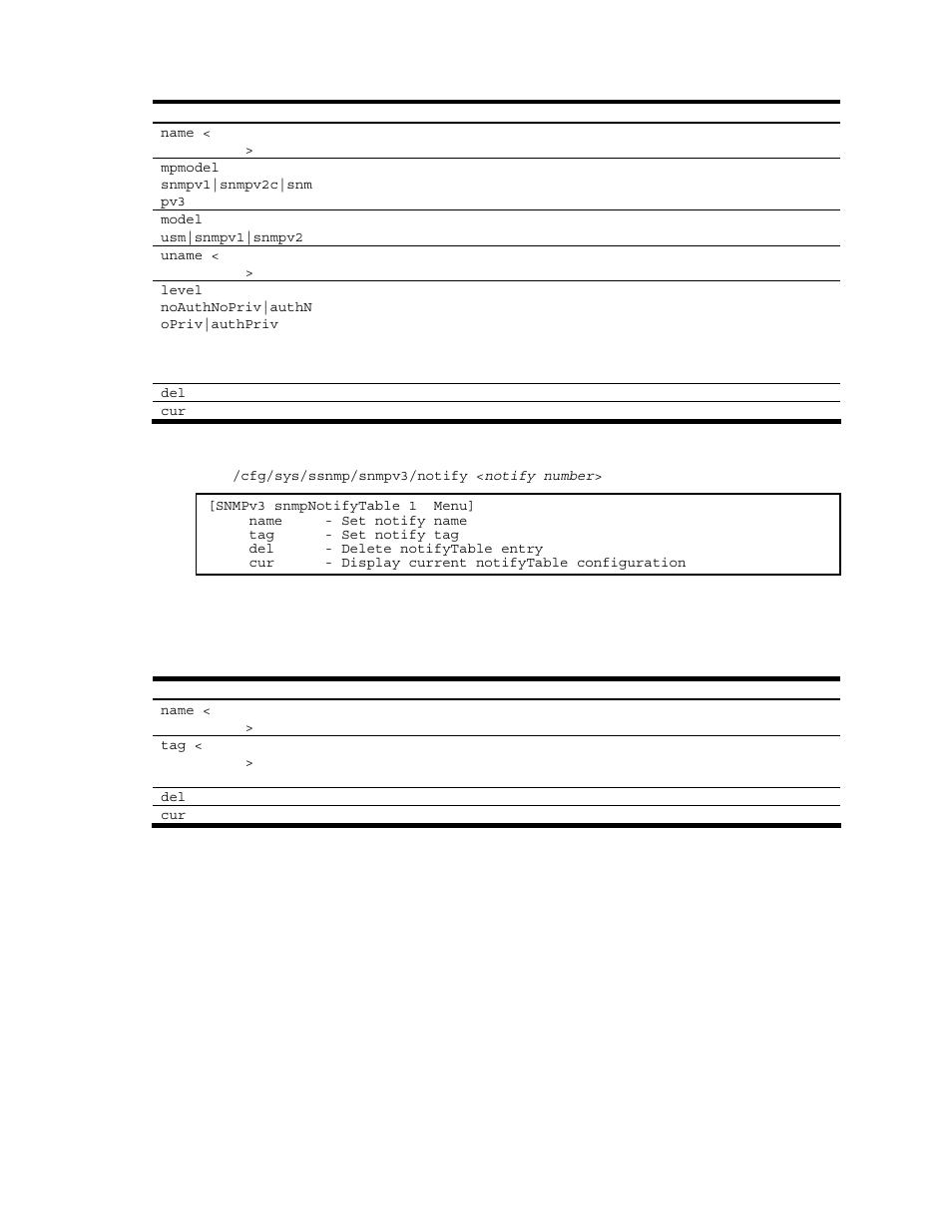 Snmpv3 notify table configuration | NEC N8406-022A User Manual | Page 74 / 90