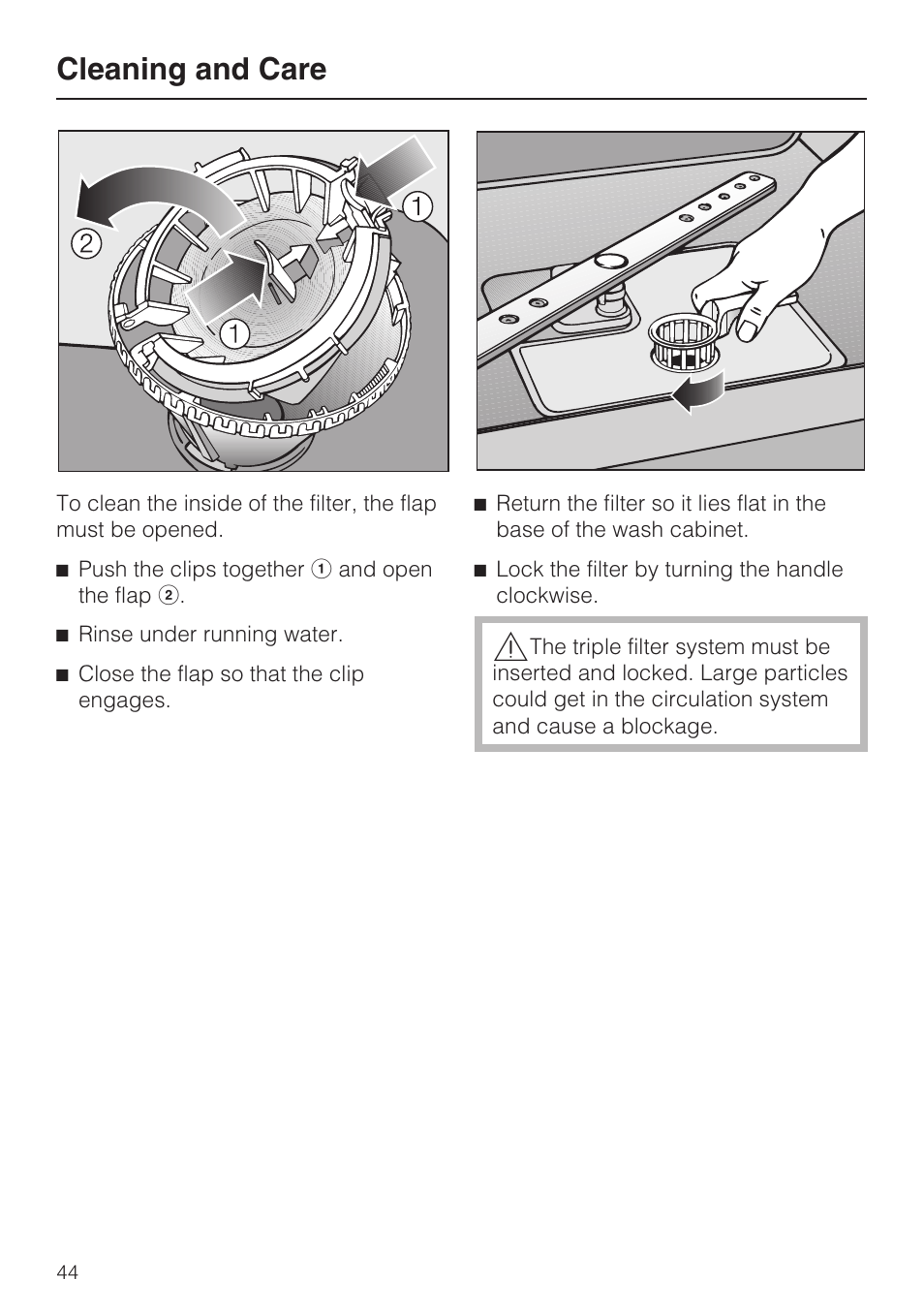 Cleaning and care | NEC G 2180 User Manual | Page 44 / 56