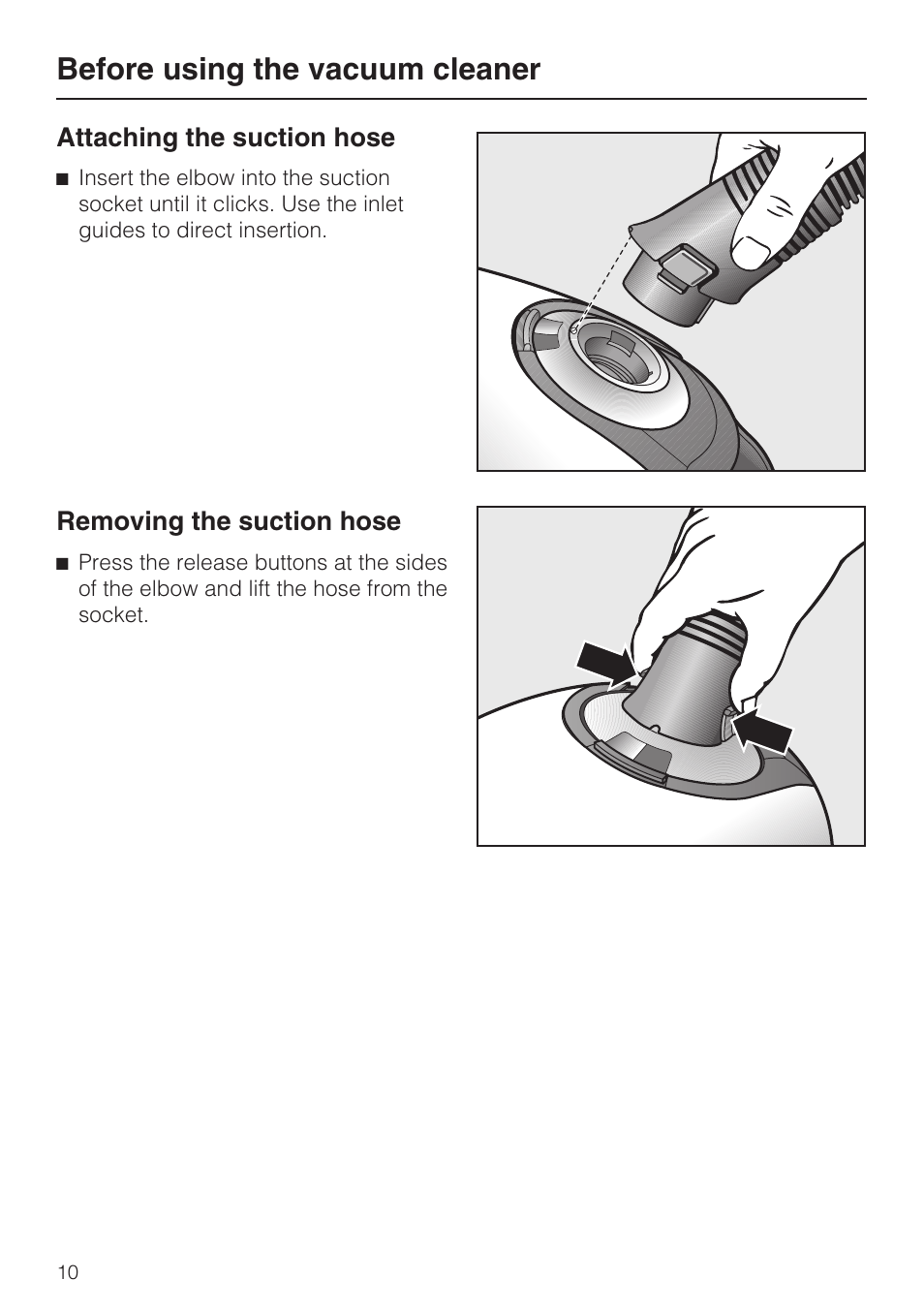 Before using the vacuum cleaner 10, Before using the vacuum cleaner | NEC S 5000 User Manual | Page 10 / 44