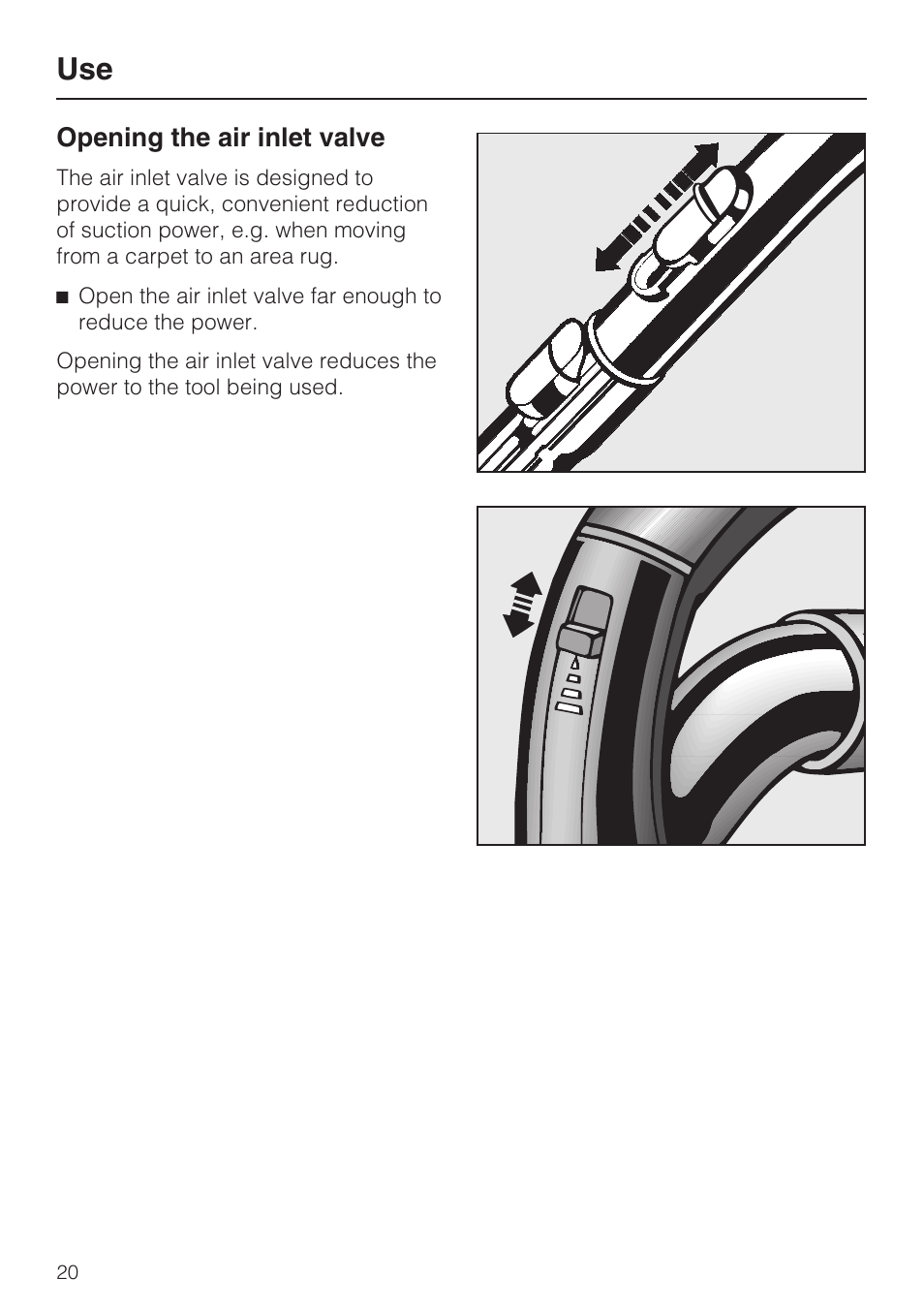 Opening the air inlet valve 20 | NEC S 5000 User Manual | Page 20 / 44
