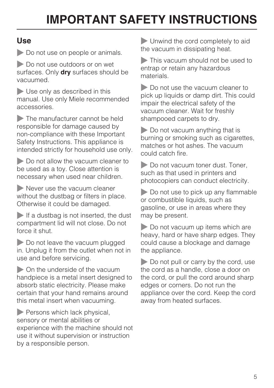 Important safety instructions | NEC S 5000 User Manual | Page 5 / 44