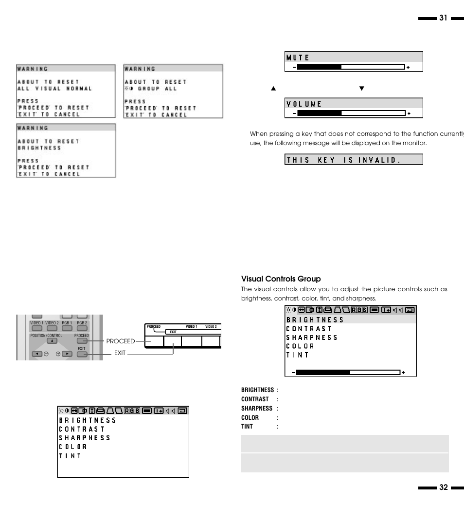 Accessing osm, Visual controls group | NEC XP29 Plus User Manual | Page 21 / 40