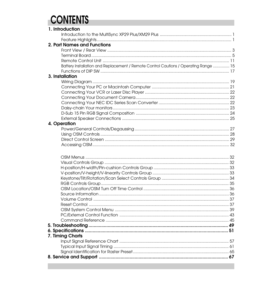 NEC XP29 Plus User Manual | Page 5 / 40