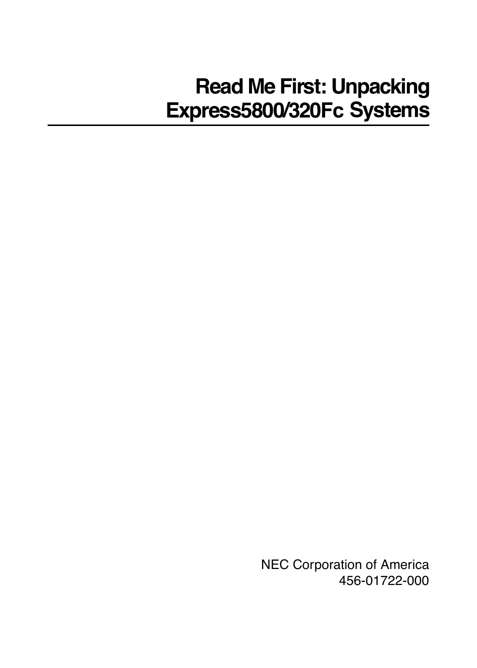 NEC Express 320Fc Systems User Manual | 10 pages