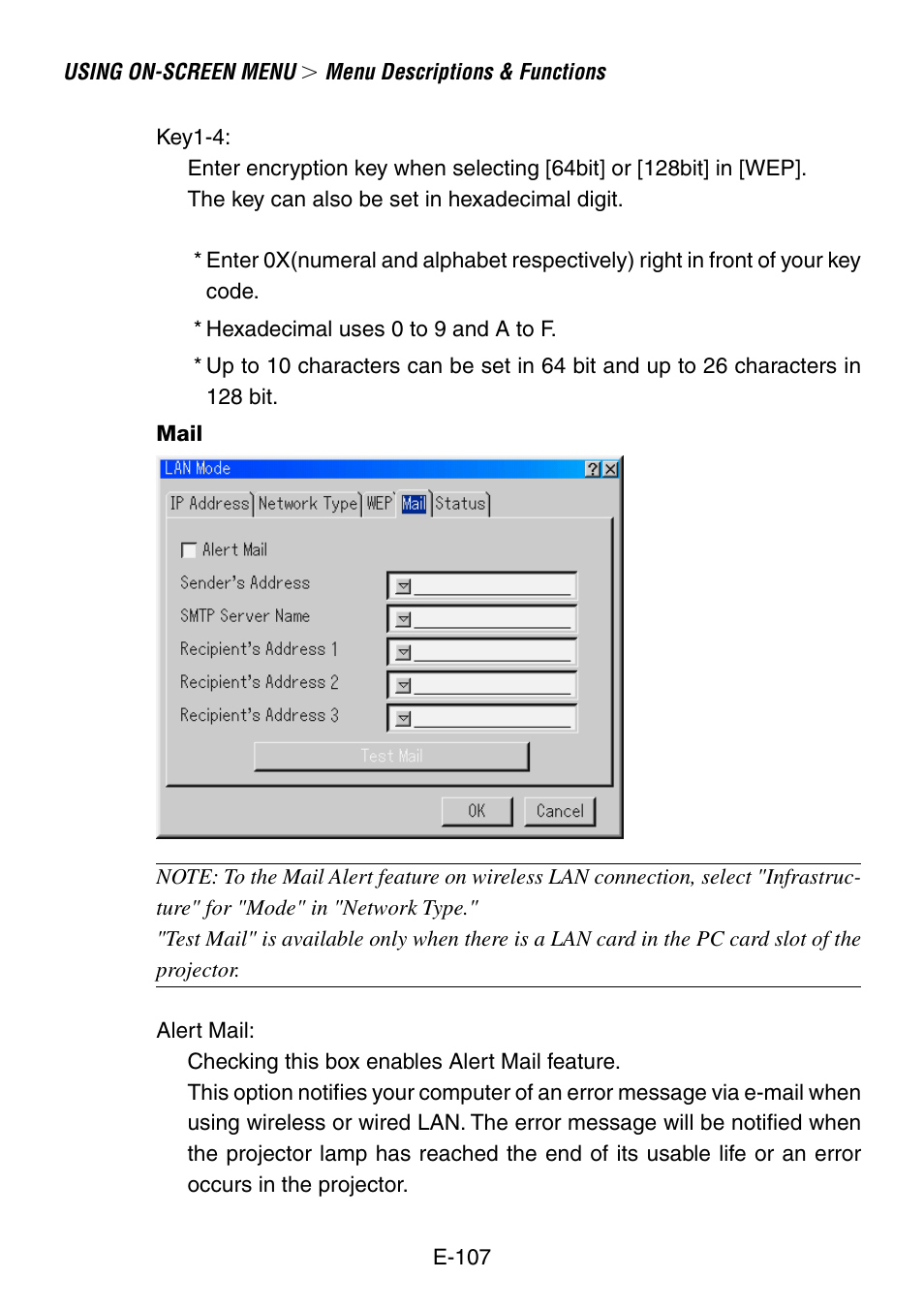 Mail | NEC LT260 User Manual | Page 107 / 149