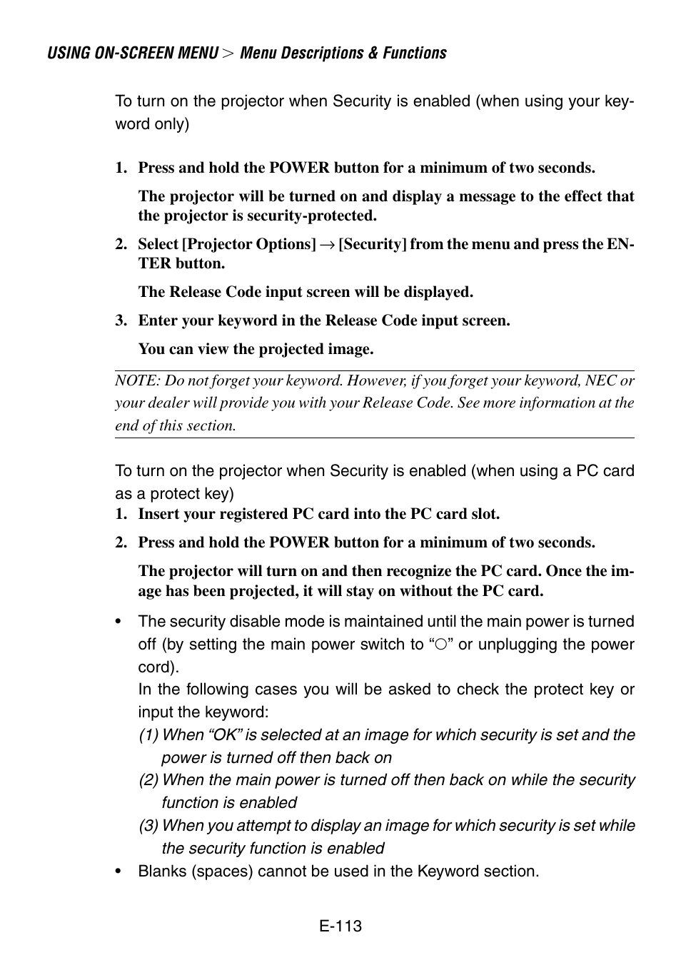 NEC LT260 User Manual | Page 113 / 149