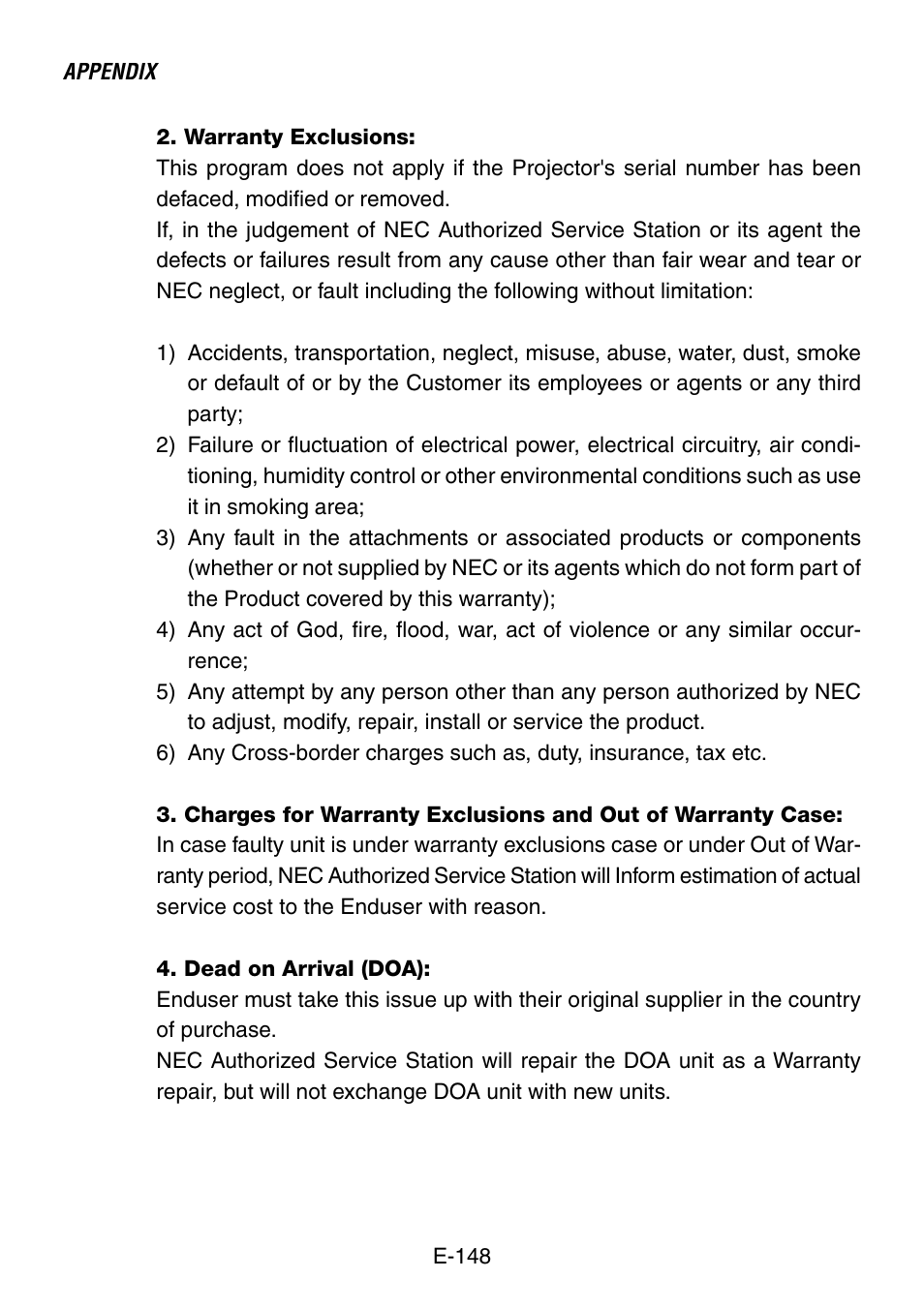 NEC LT260 User Manual | Page 148 / 149