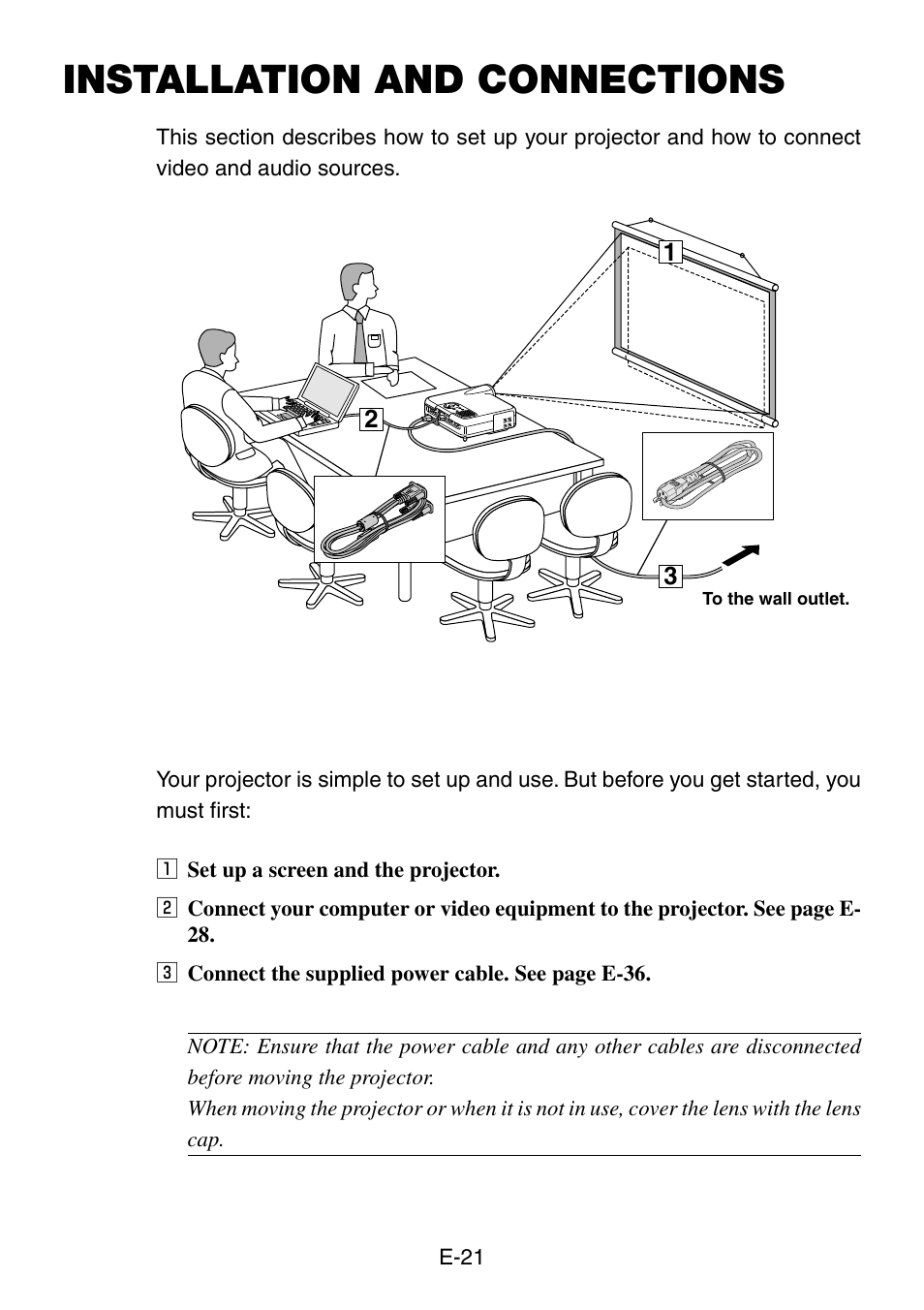 Installation and connections | NEC LT260 User Manual | Page 21 / 149