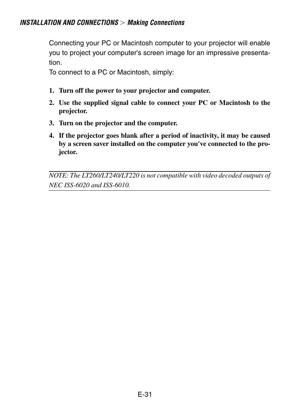 NEC LT260 User Manual | Page 31 / 149