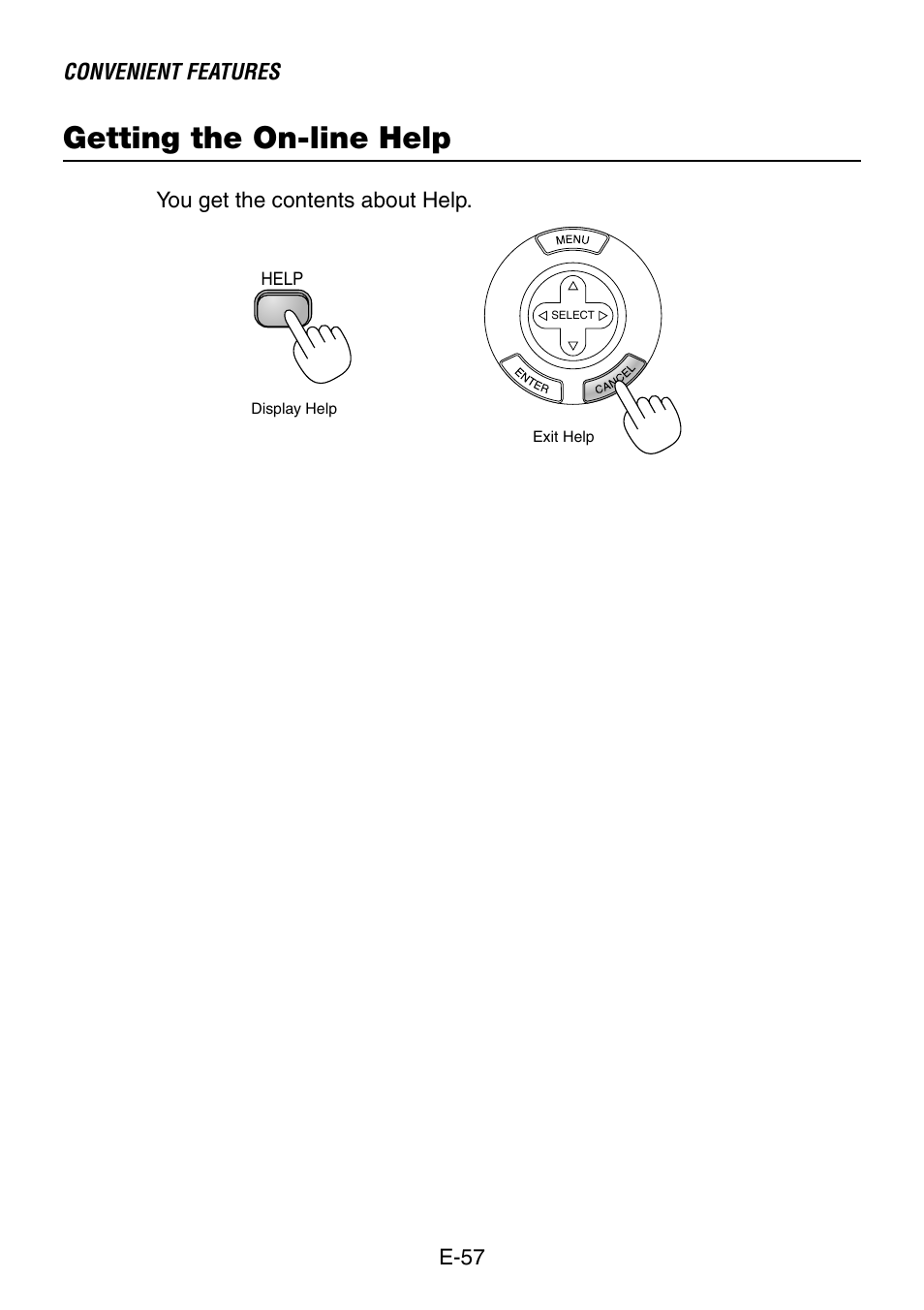 Getting the on-line help | NEC LT260 User Manual | Page 57 / 149