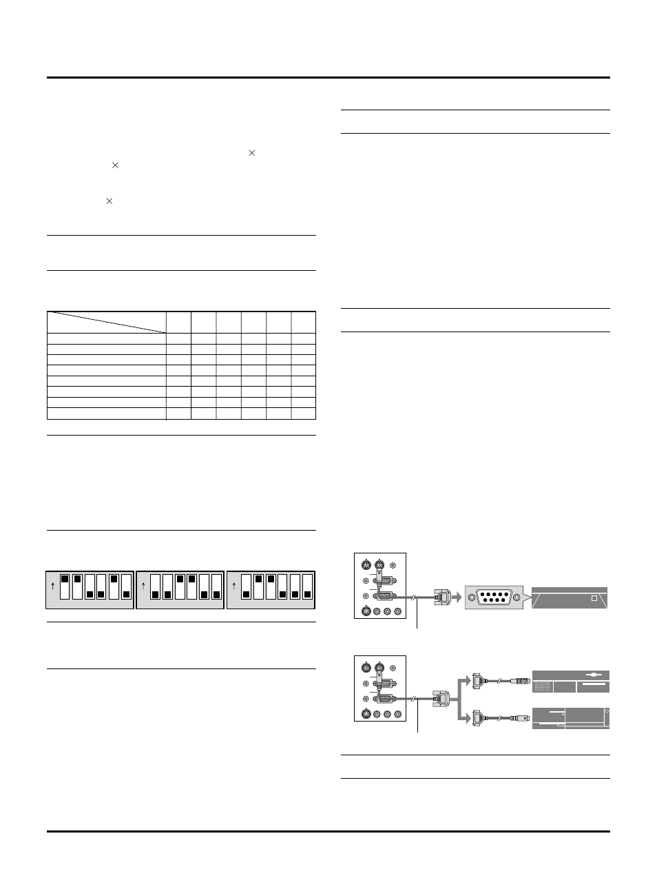 E–16, Settings for monitor mode, Examples of dip switch setting | Connecting your dvd player, Connecting your vcr or laser disc player, Connecting your computer to the mouse output port | NEC MT1045 User Manual | Page 16 / 42