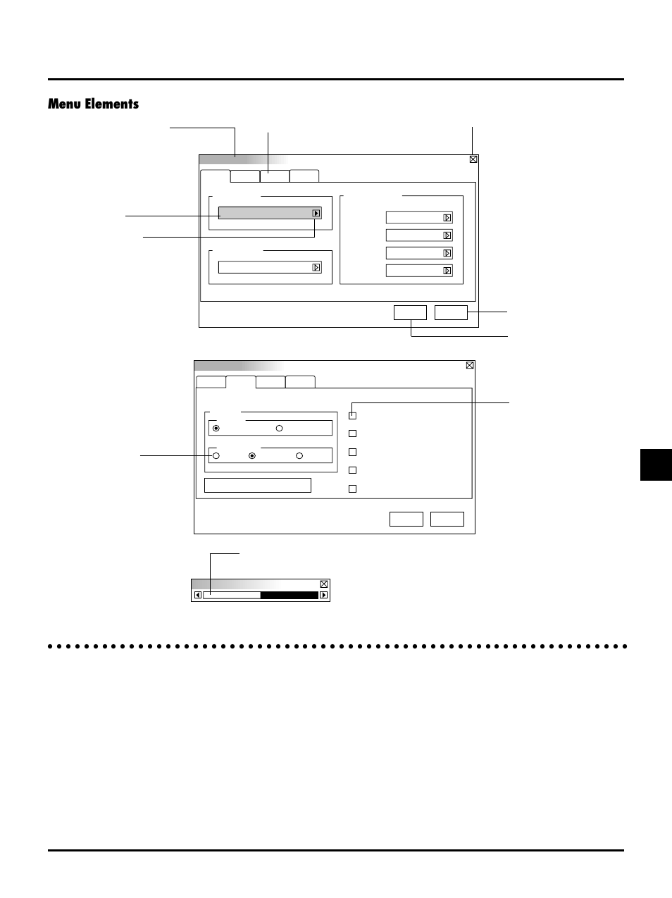Menu elements | NEC MT1045 User Manual | Page 19 / 42