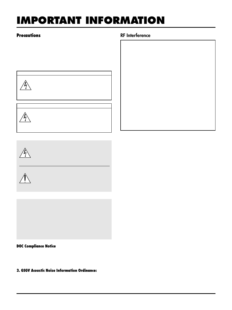 Important information | NEC MT1045 User Manual | Page 2 / 42